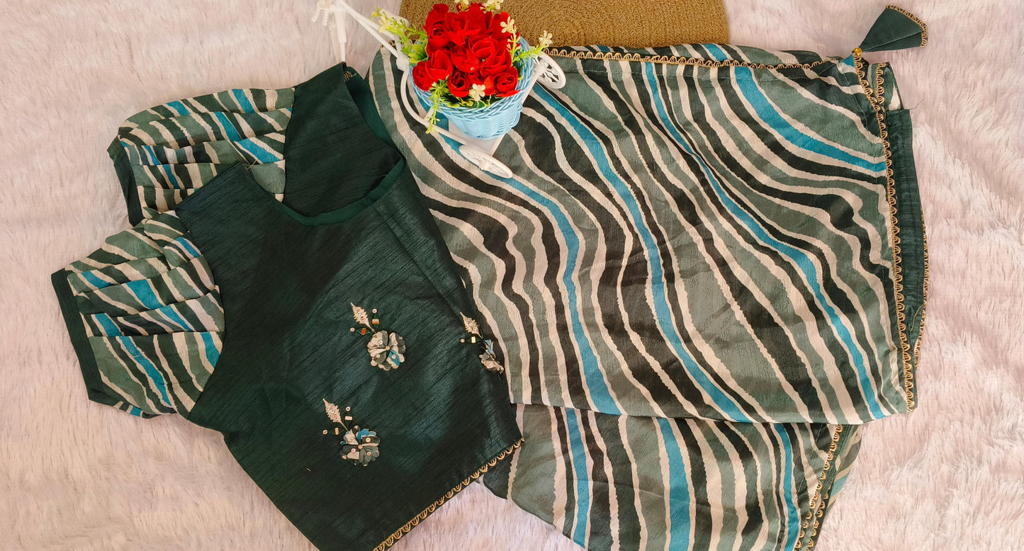 Leheriya Print Georgette Saree