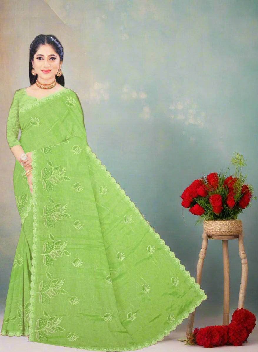 Olive Green Embroidery sequence jimmichoo Saree