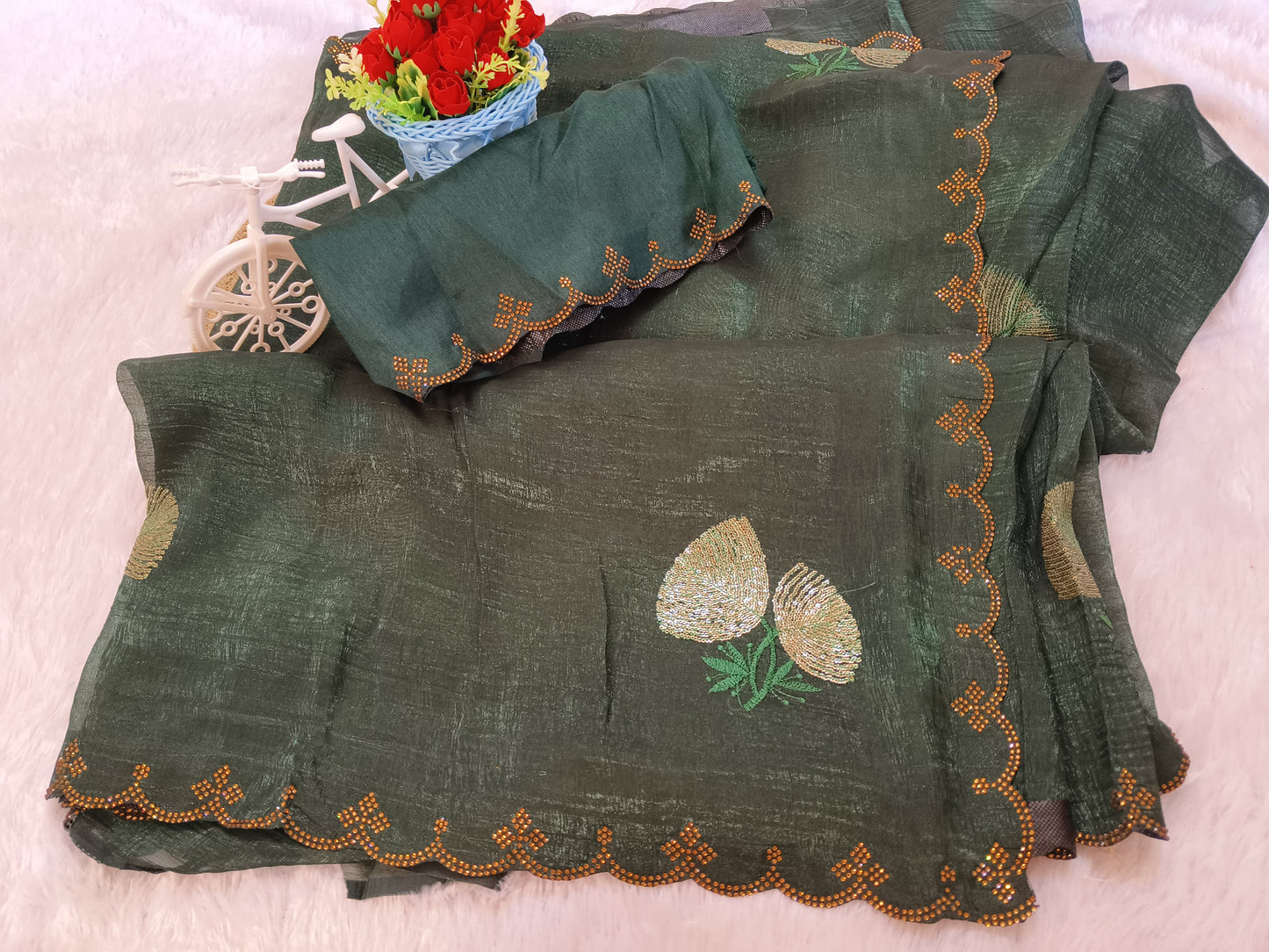 Sequence Embroidery Chiffon Saree