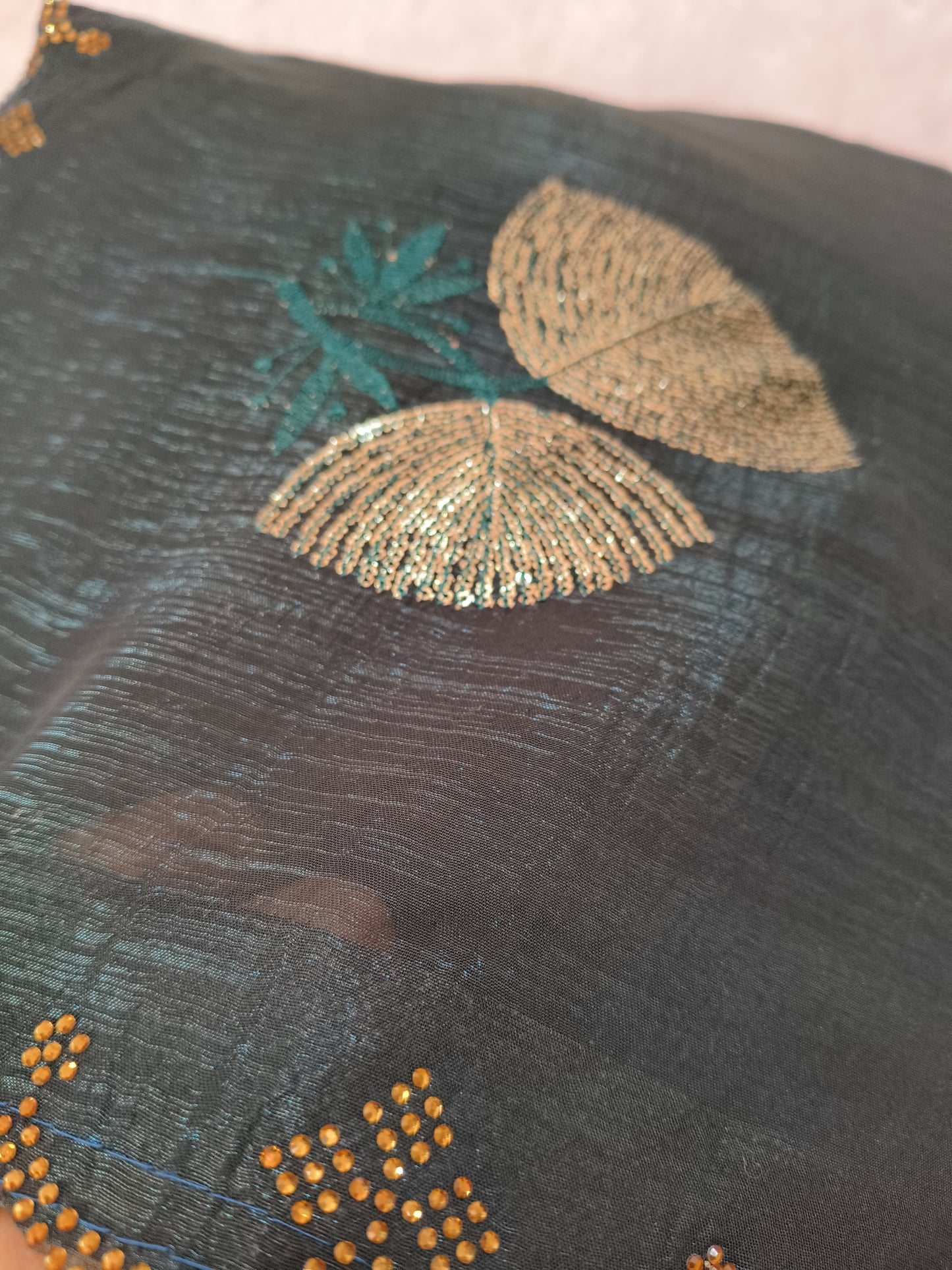 Sequence Embroidery Chiffon Saree