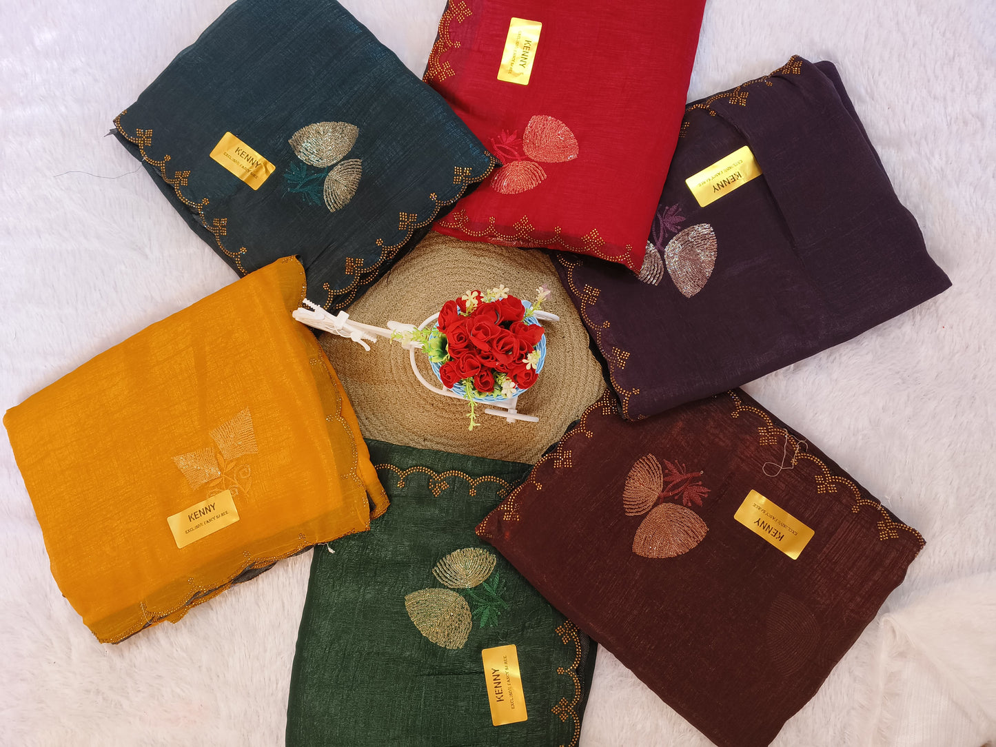 Sequence Embroidery Chiffon Saree