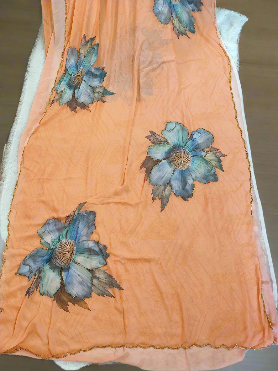 Very Soft Georgette Digital Printed Saree