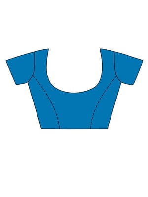 Blue Digital Print Organza Saree