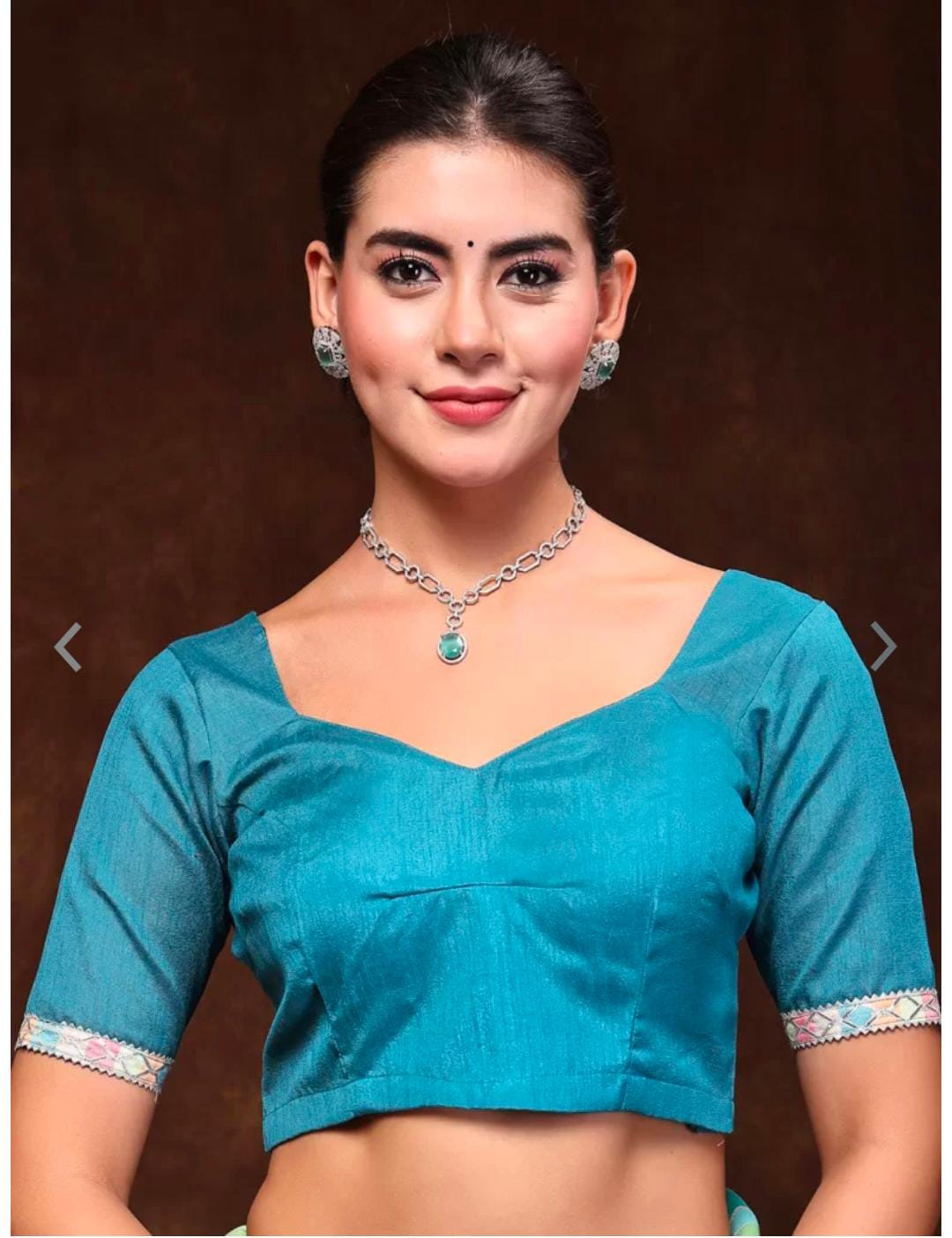 Stylum Color block Glitter Printed Saree