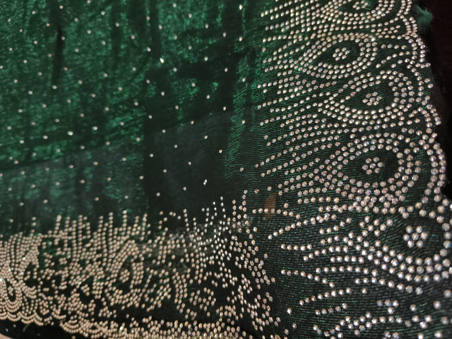 Green Georgette Embellished Saree