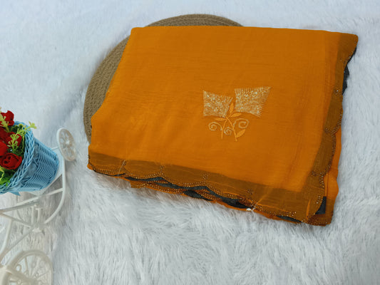 Sequence Embroidery Chiffon Saree