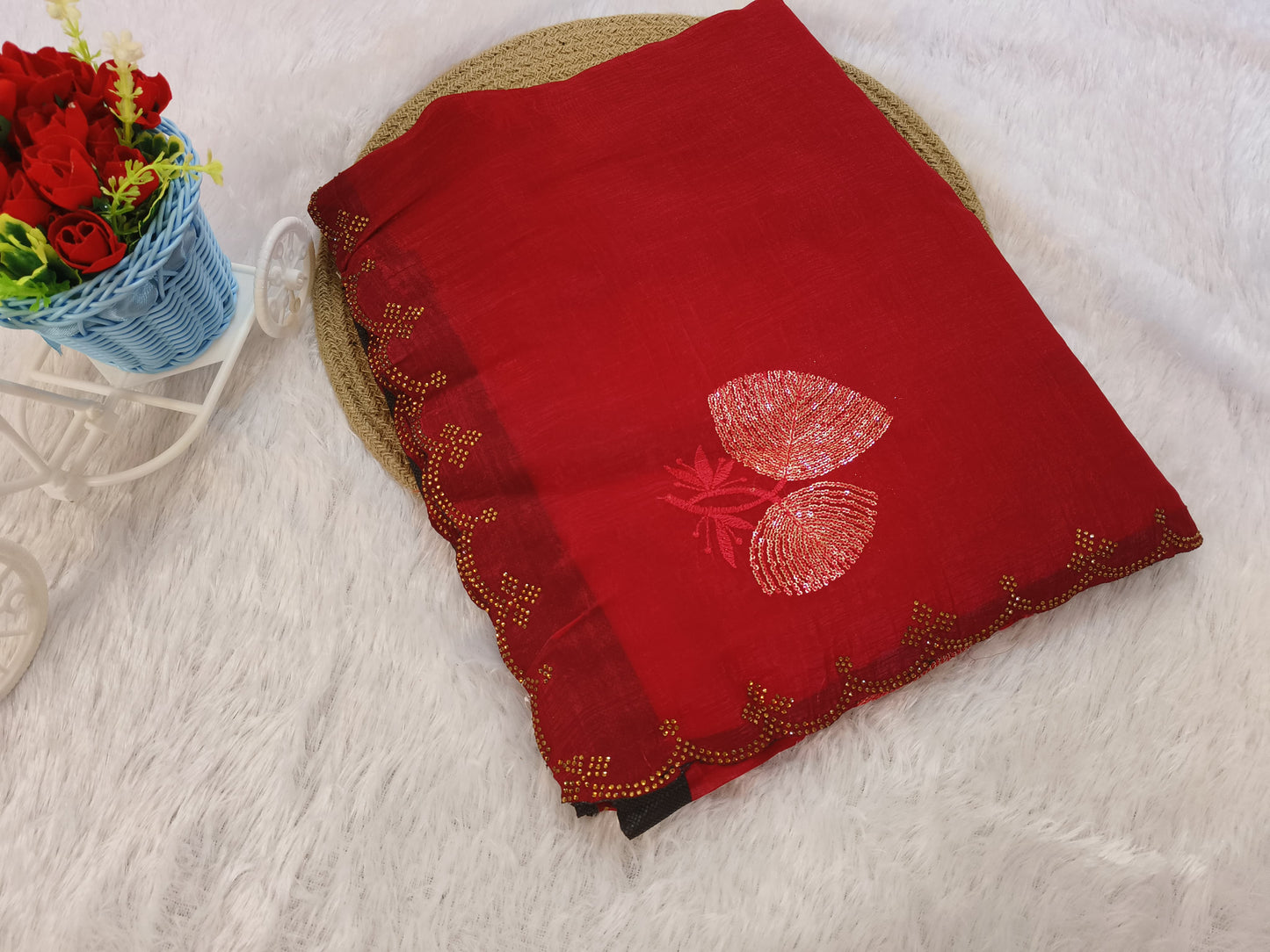 Sequence Embroidery Chiffon Saree