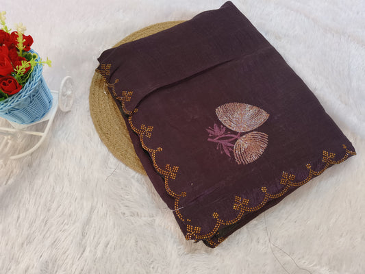 Sequence Embroidery Chiffon Saree