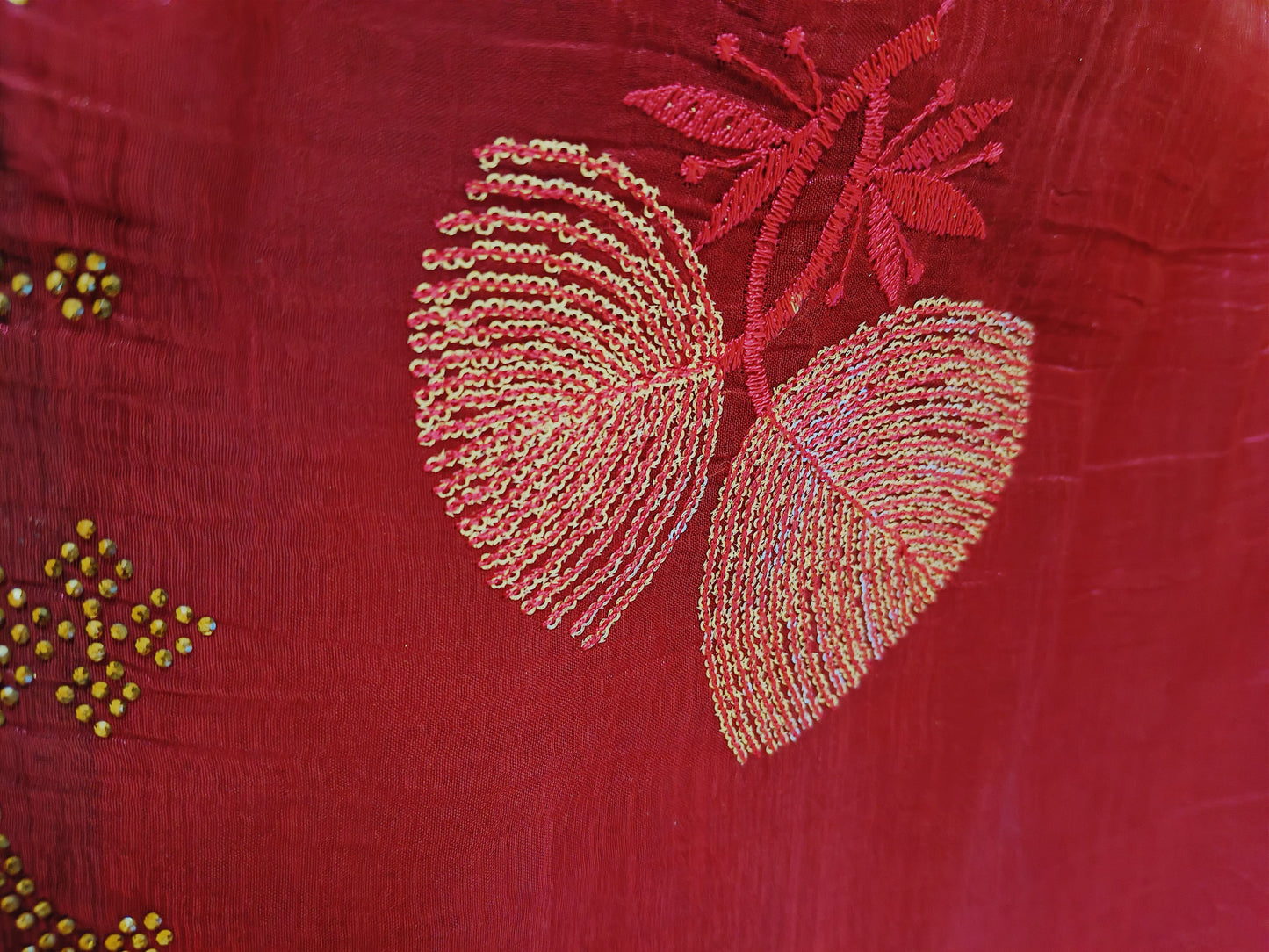 Sequence Embroidery Chiffon Saree