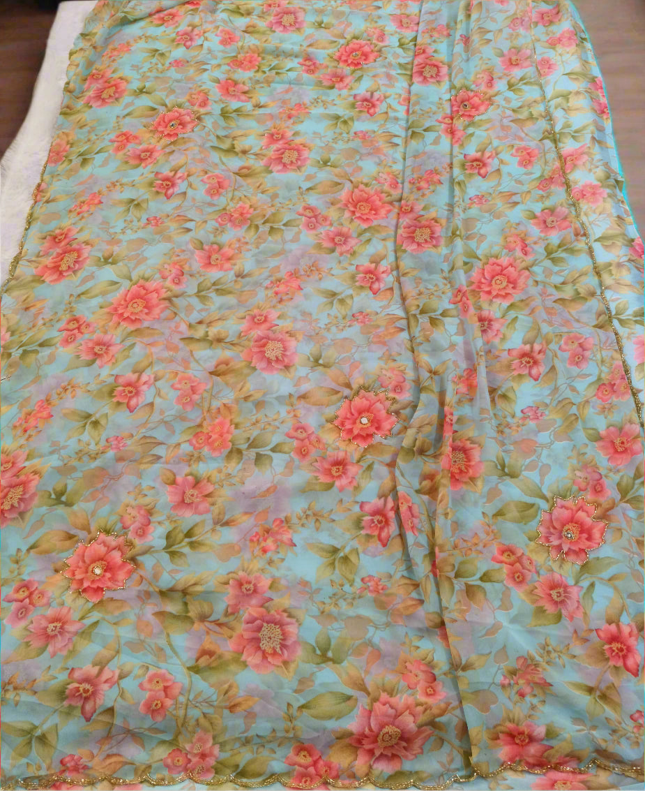 Very Soft Georgette Digital Printed Saree